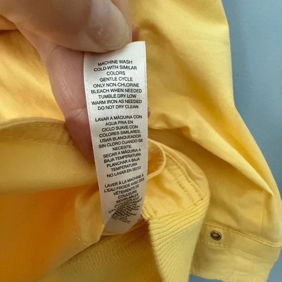 Chico's Size 3 XL Yellow 3/4 Sleeve lightweight unlined Full Zip Pockets - Picture 7 of 9